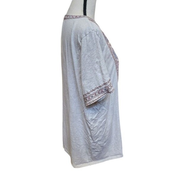 Pure Jill Embroidered Tee Boho Size Large Cotton - Picture 3 of 6
